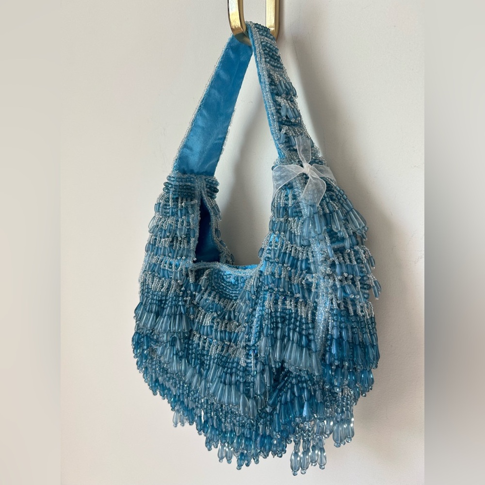 Viral Beaded Blue Bag - Picture 3 of 4